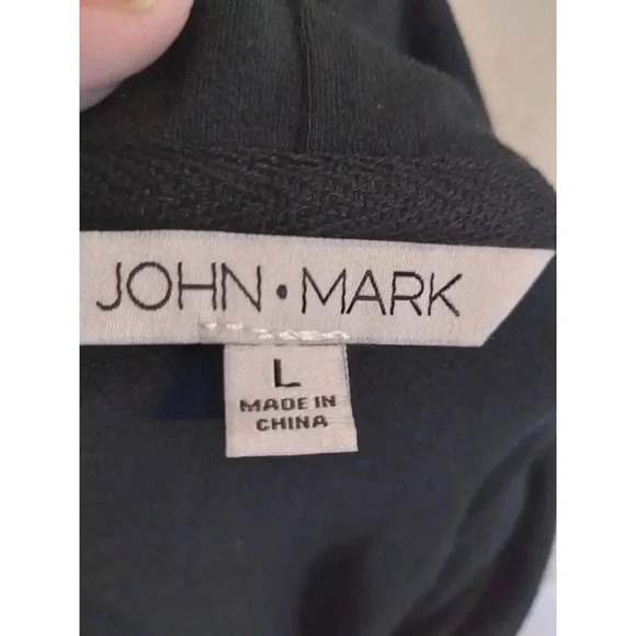 John Mark Cowl Neck Pullover Sweater Black Red Sz L Bust 44" Length 30" - Picture 8 of 10